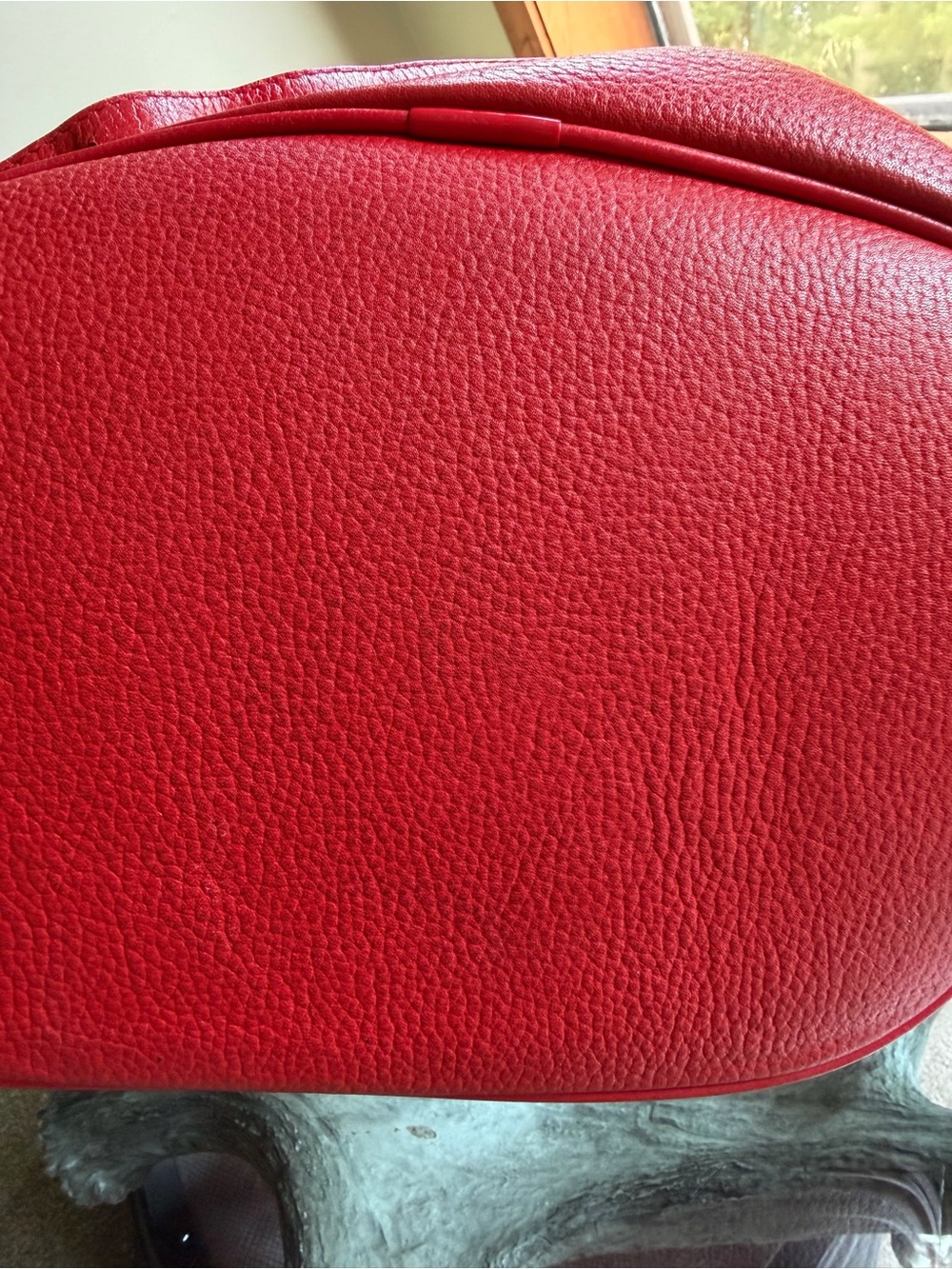 MCM Red Leather Drawstring Bucket Crossbody Bag Gold Hardware EUC Dust bag - Picture 9 of 15